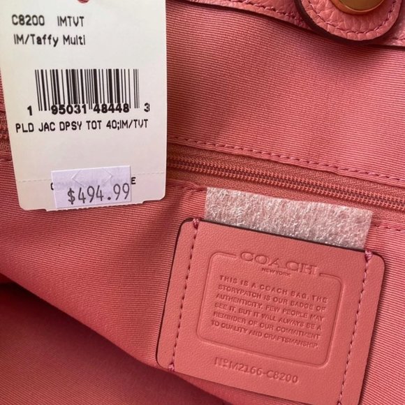 coach Dempsey Tote 40 With Garden Plaid Print And Coach Patch c8200 - Picture 13 of 15